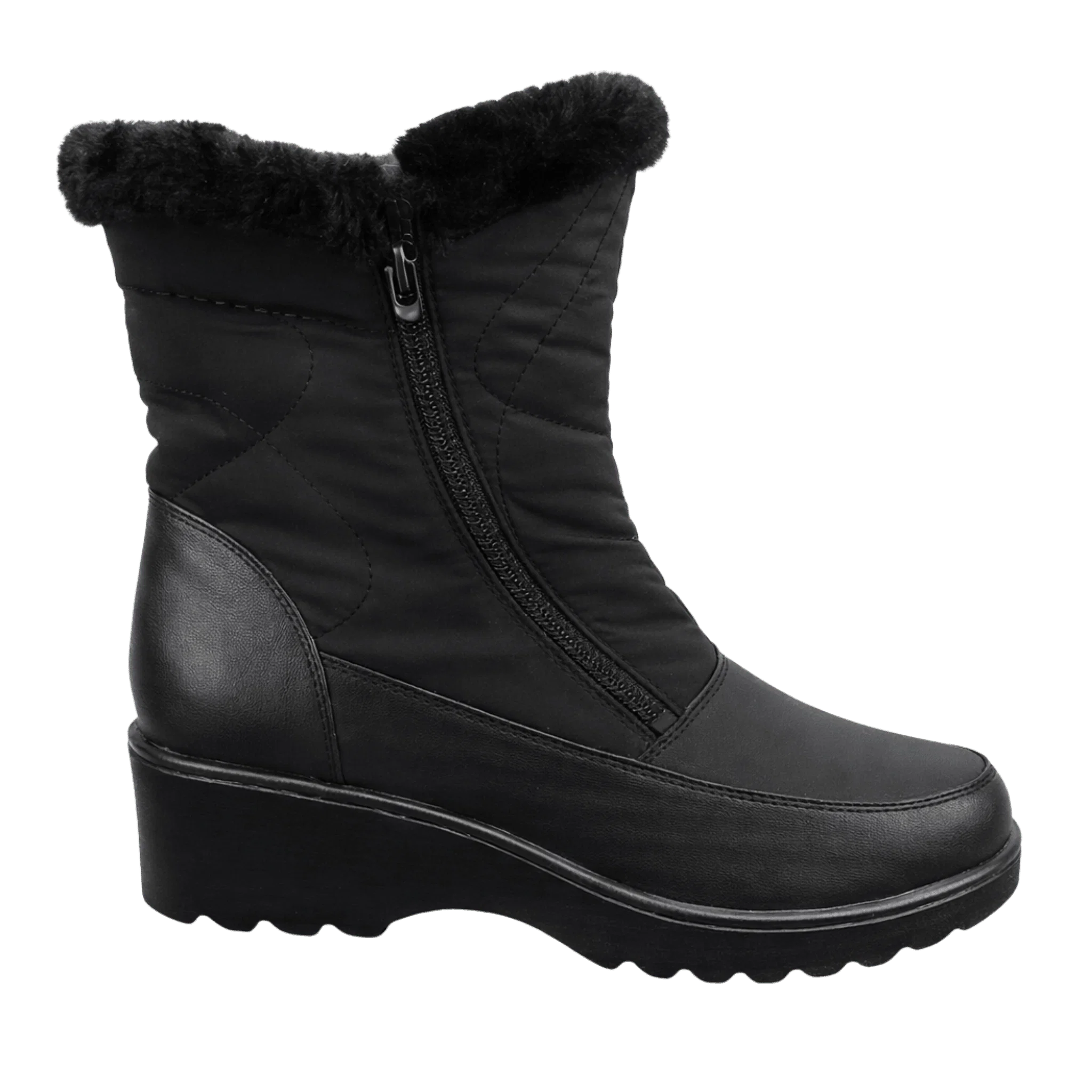 Exclusive Quilted Wedge Winter Boot with Warm Lining Elegant