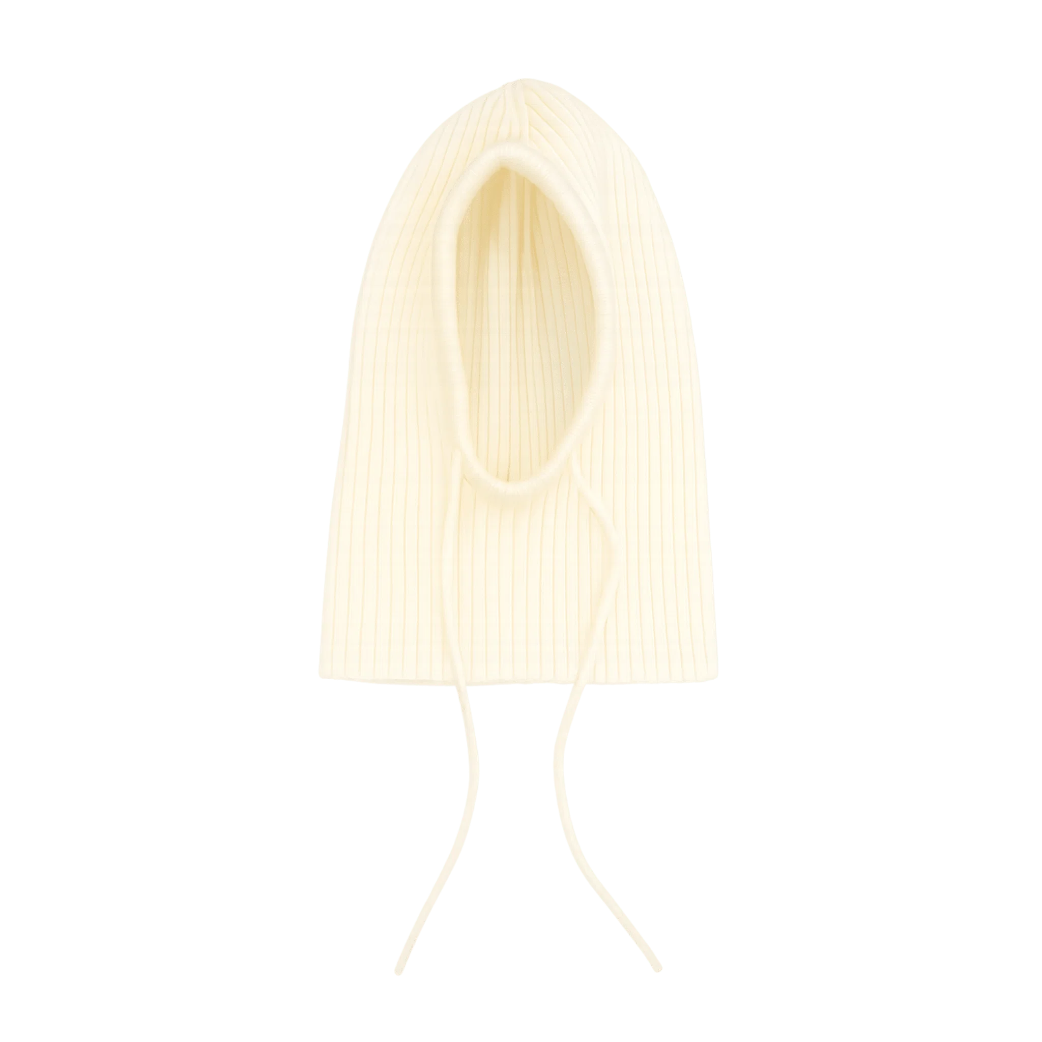 Enhanced Ribbed Knit Hooded Balaclava Natural
