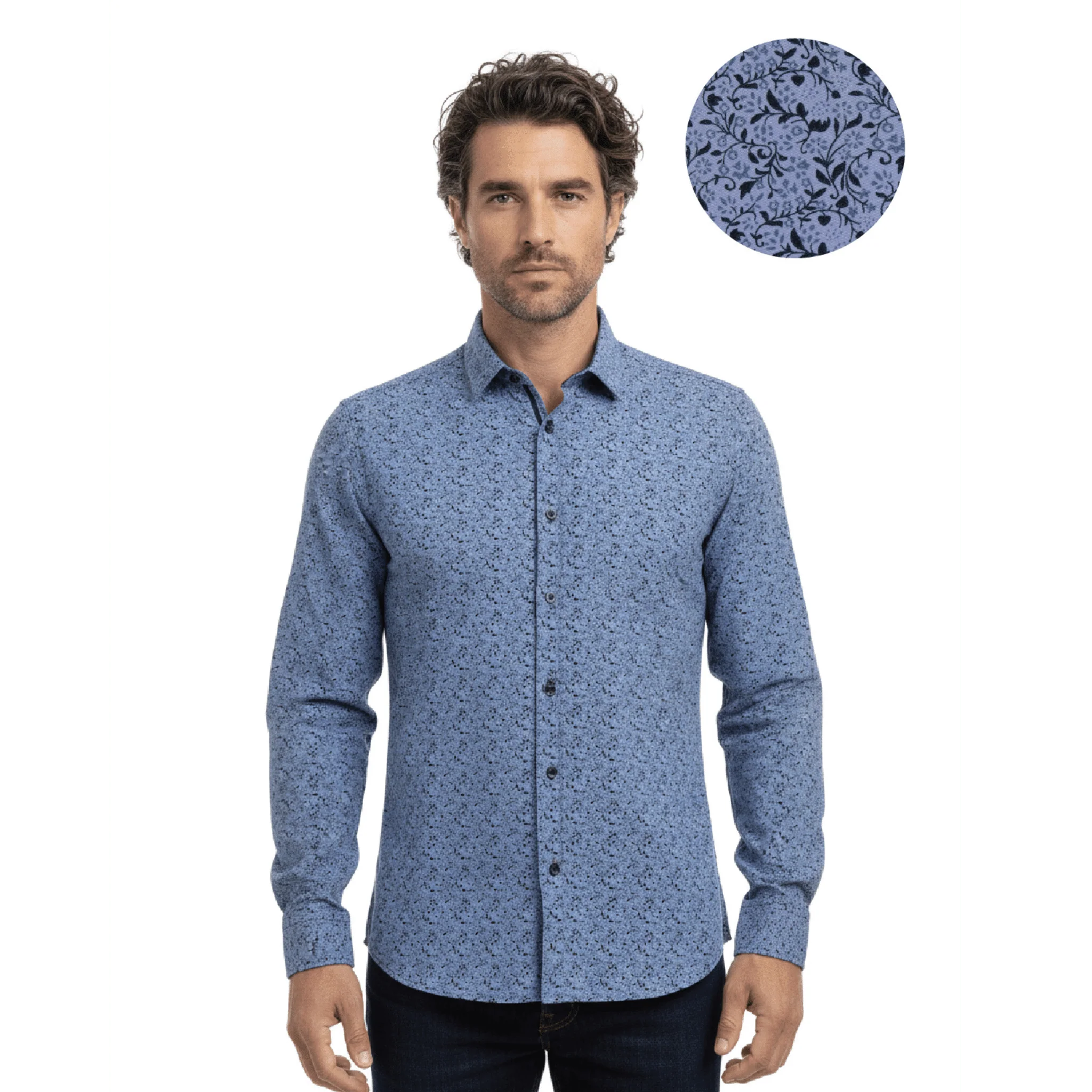 Long-Lasting Long-Sleeve Shirt with Subtle Print Secure