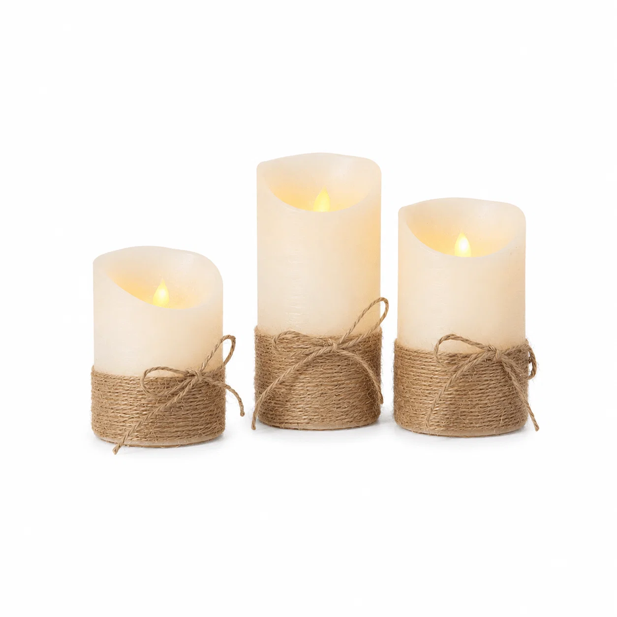 Smart 3Pcs LED Glass Candle LED Soft