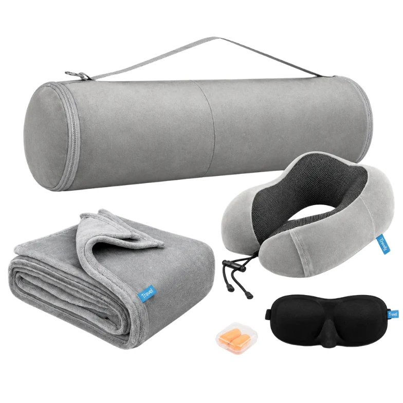 Crafted Travel Pillow and Blanket Set High-Grade