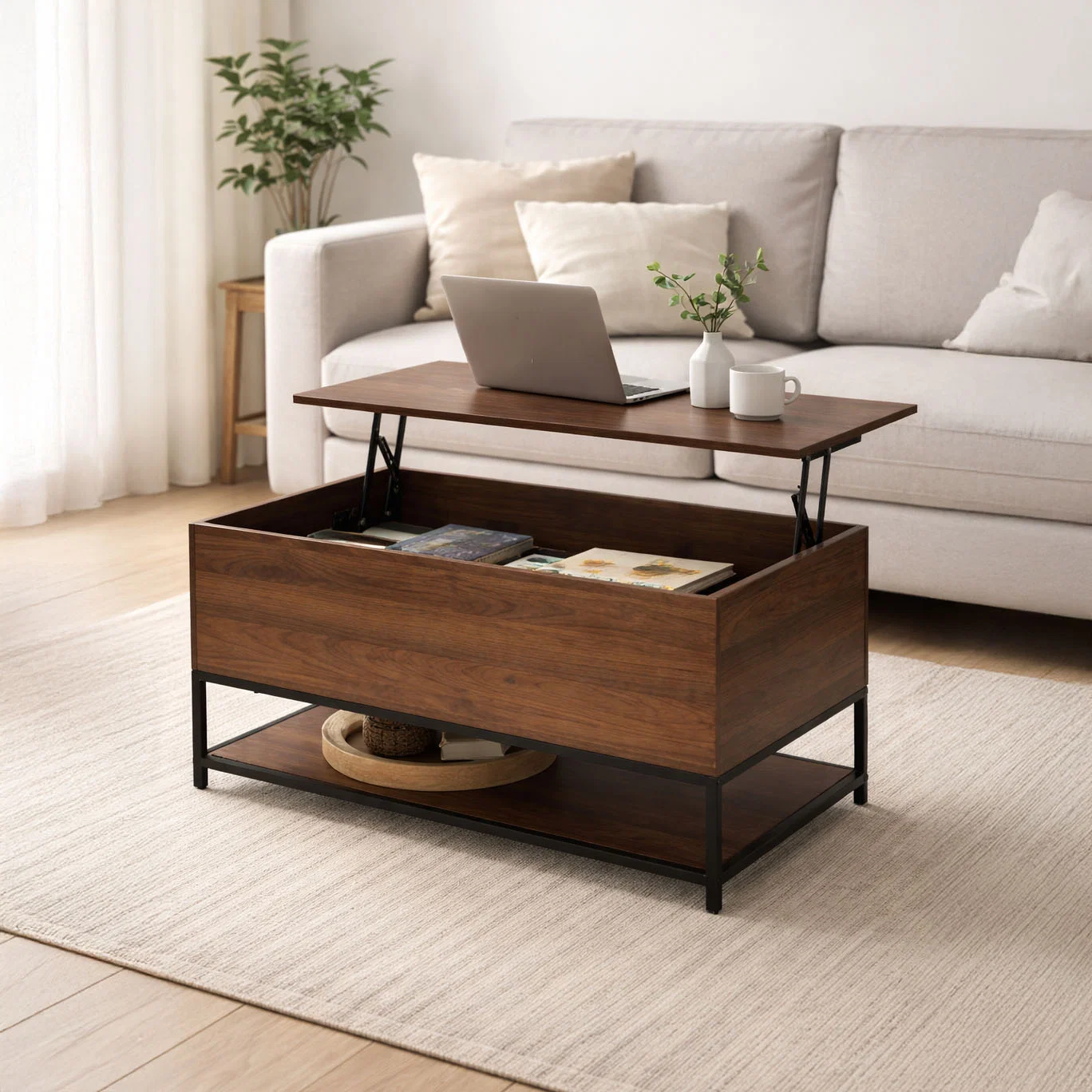 Comfortable Lift Top Coffee Table Environmentally Friendly