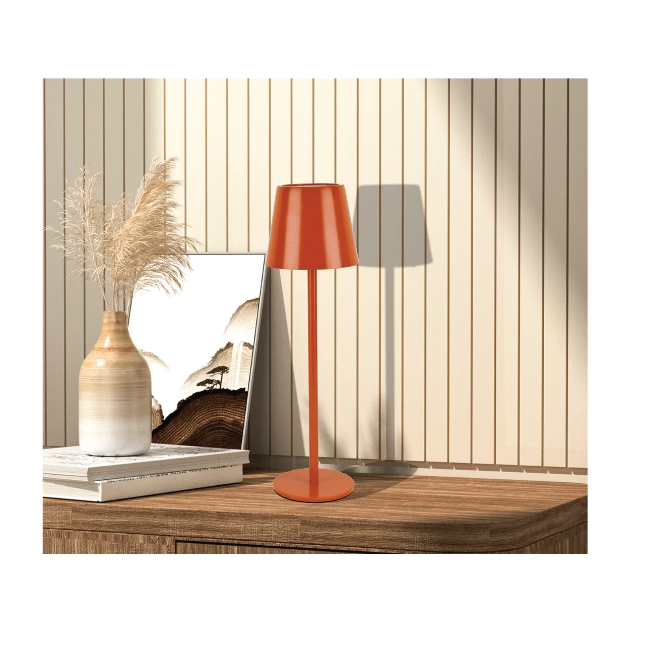 Durable Table Lamp with USB Charger – 24 cm Contemporary