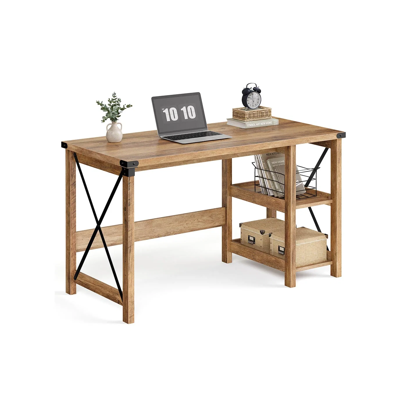 Fine Crafted VASAGLE Home office desk with adjustable storage shelves Stylish