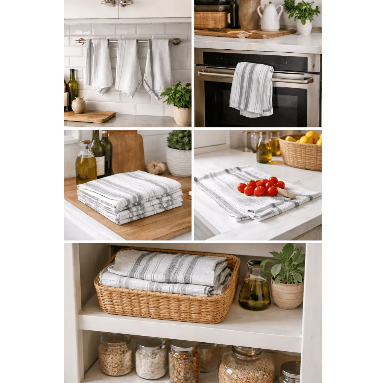 Trendy Striped Cotton Kitchen Towels – 2 Pack Dependable
