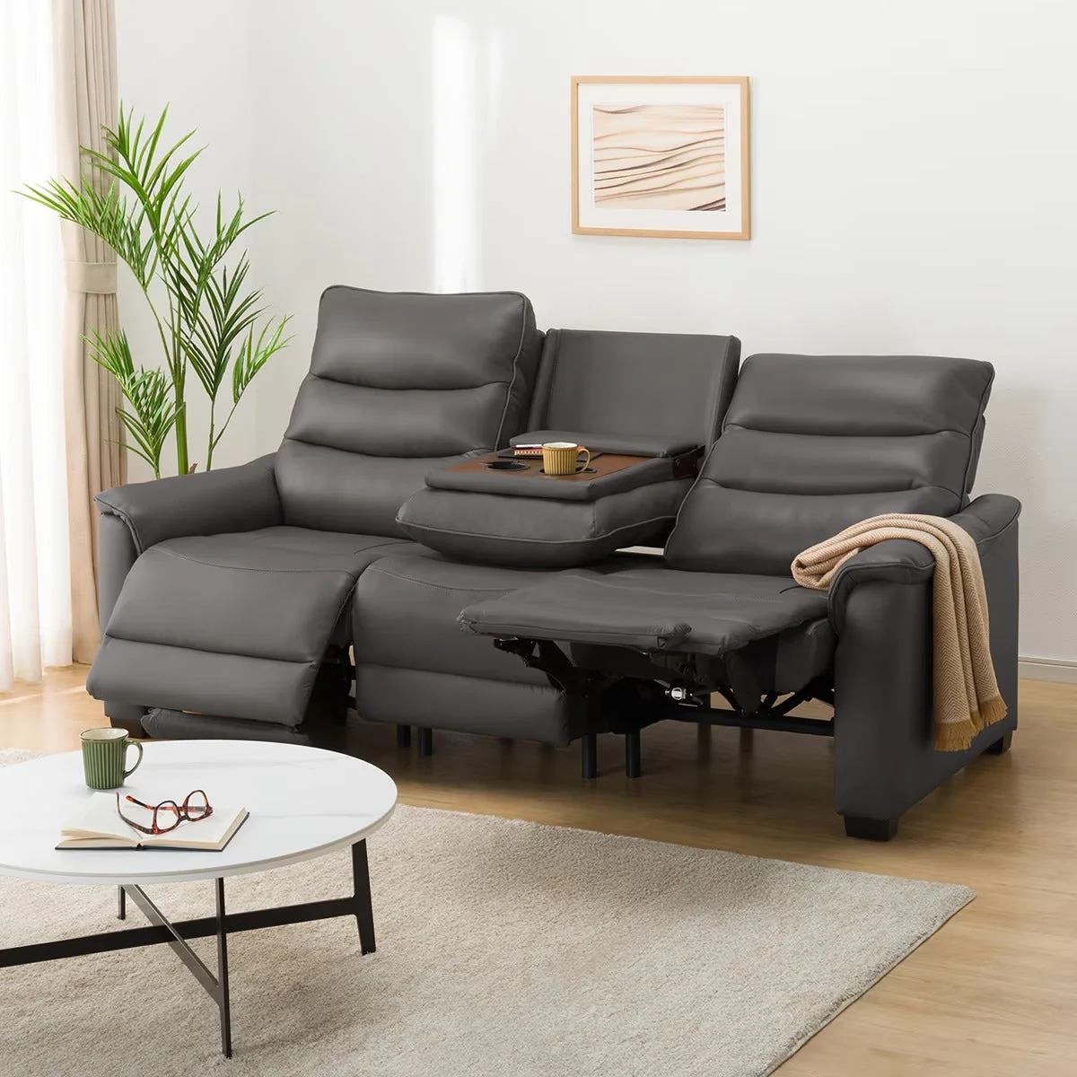 High-Quality 3P ELECTRIC SOFA N-BELIEVA 3 TK-LEATHER DGY Versatile