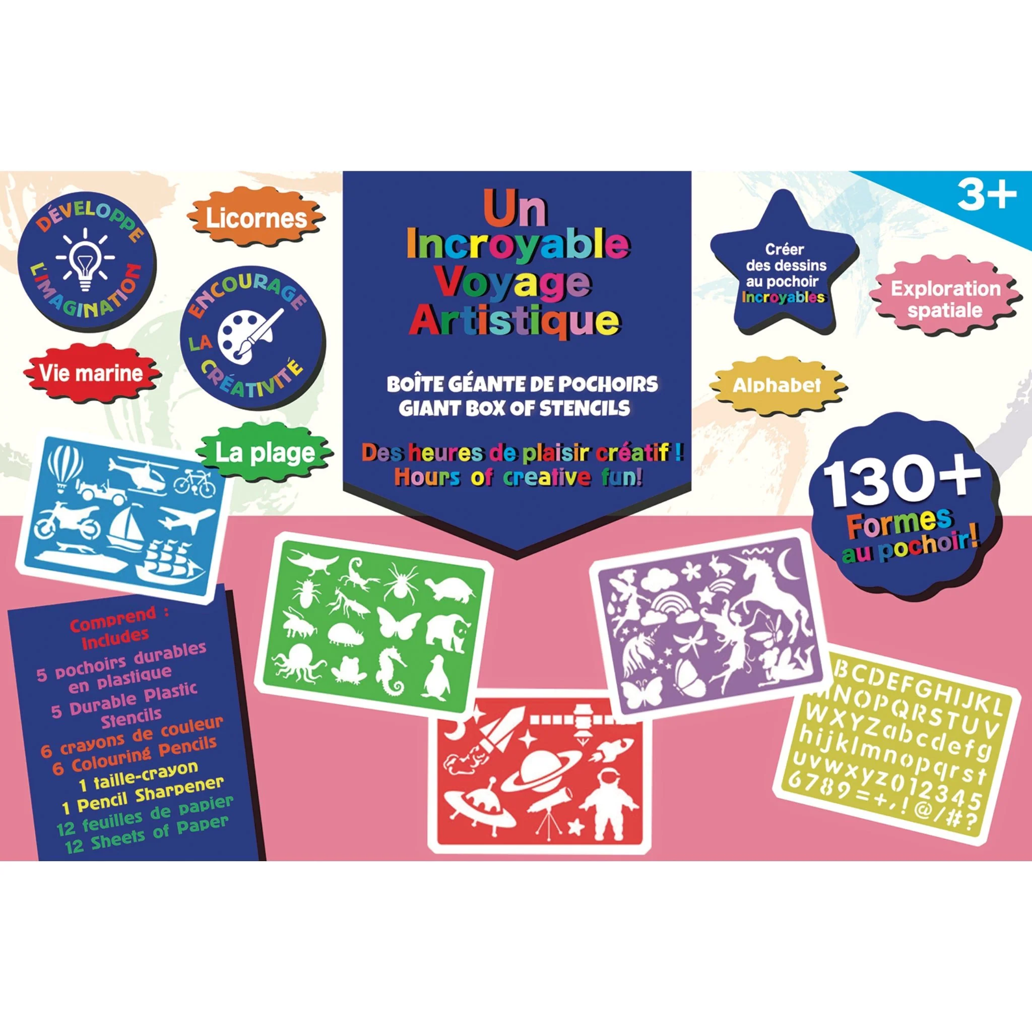 Top-Quality Art Journey – Giant Box of Stencils 130 Shapes Contemporary