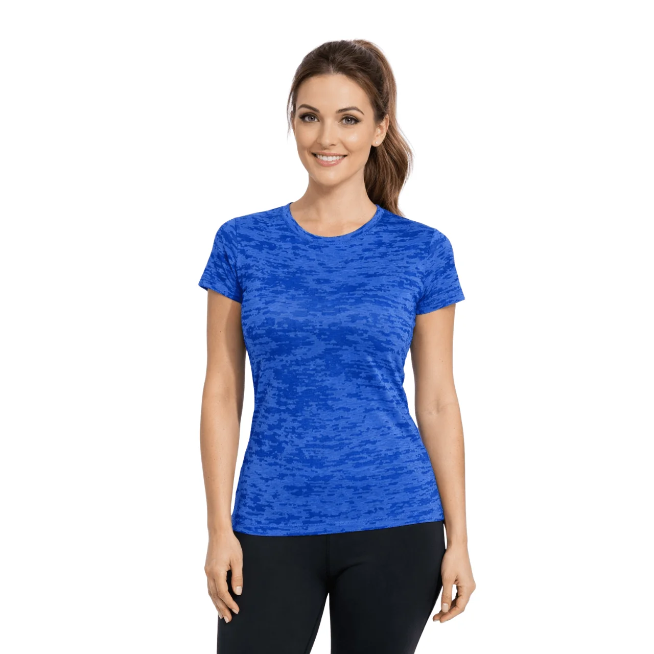Elegant Textured Crew Neck T-Shirt Top-Quality