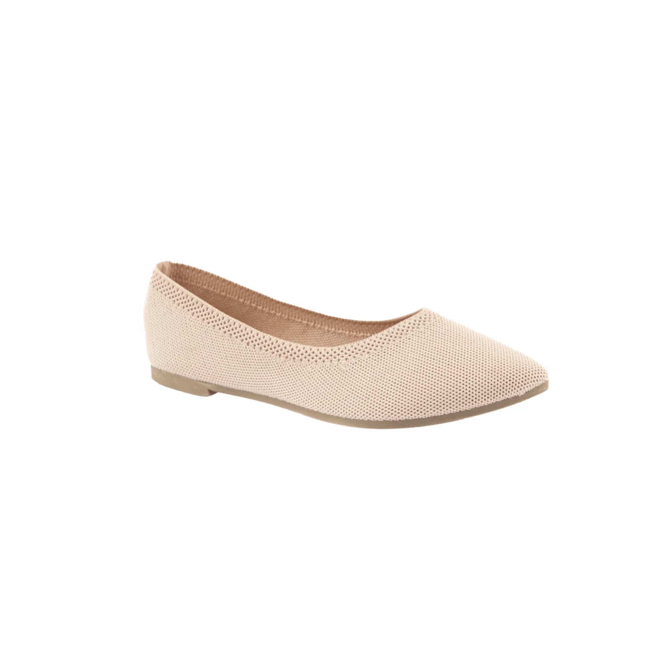 Versatile Knit Pointed Toe Ballet Flats Solid