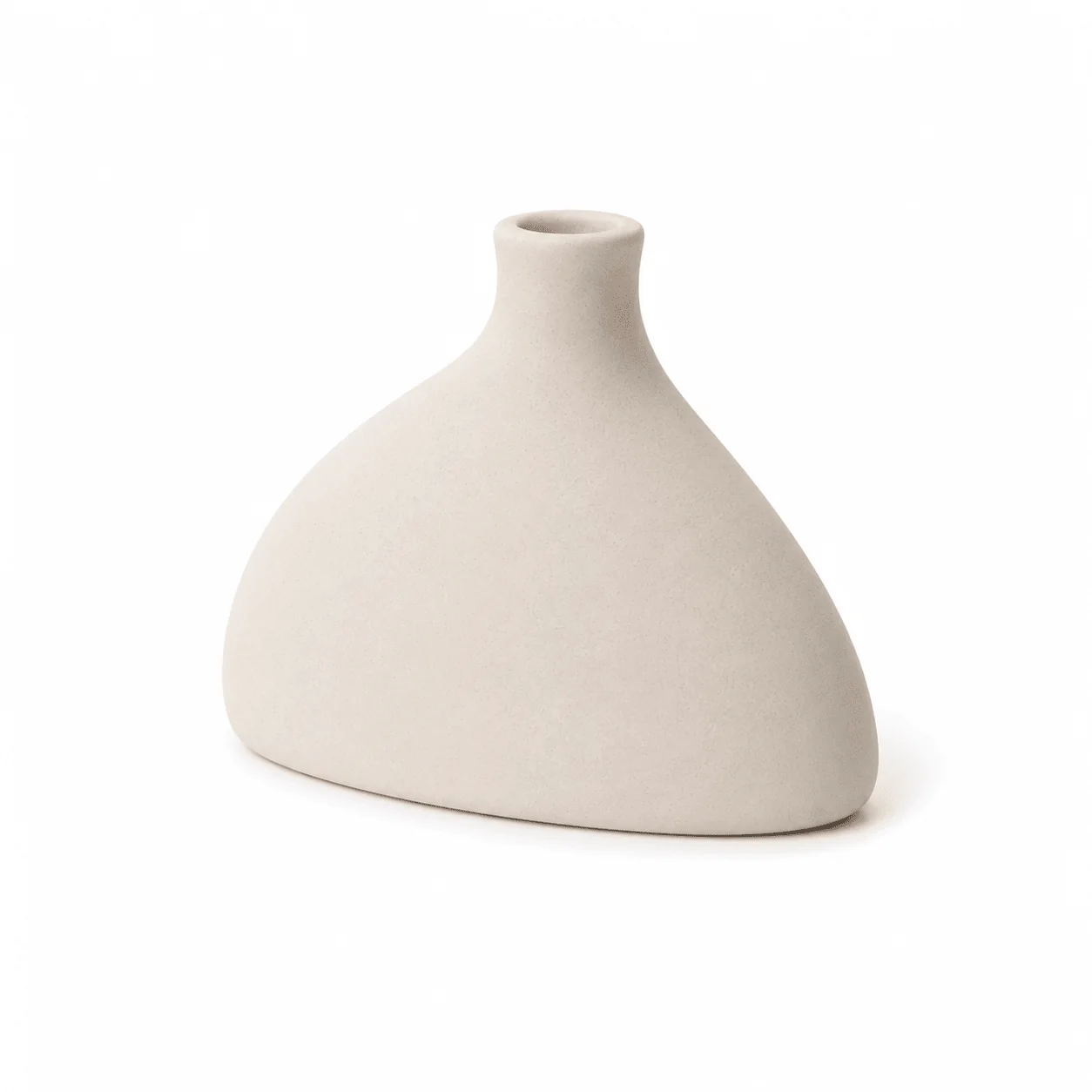 Solid Minimalist Ceramic Bud Vase – 8 in White Organic