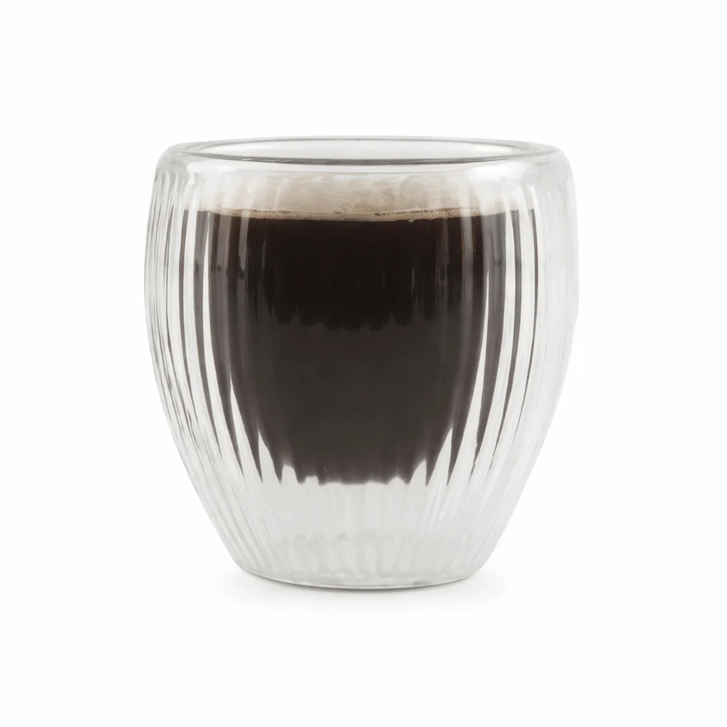 Organic NUVO Set of 2 Double-Walled Ribbed Espresso Cups Easy-to-Use