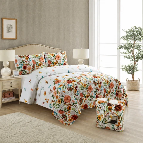 Sustainable Rosalie Floral 3-Piece Comforter Set High-Performance