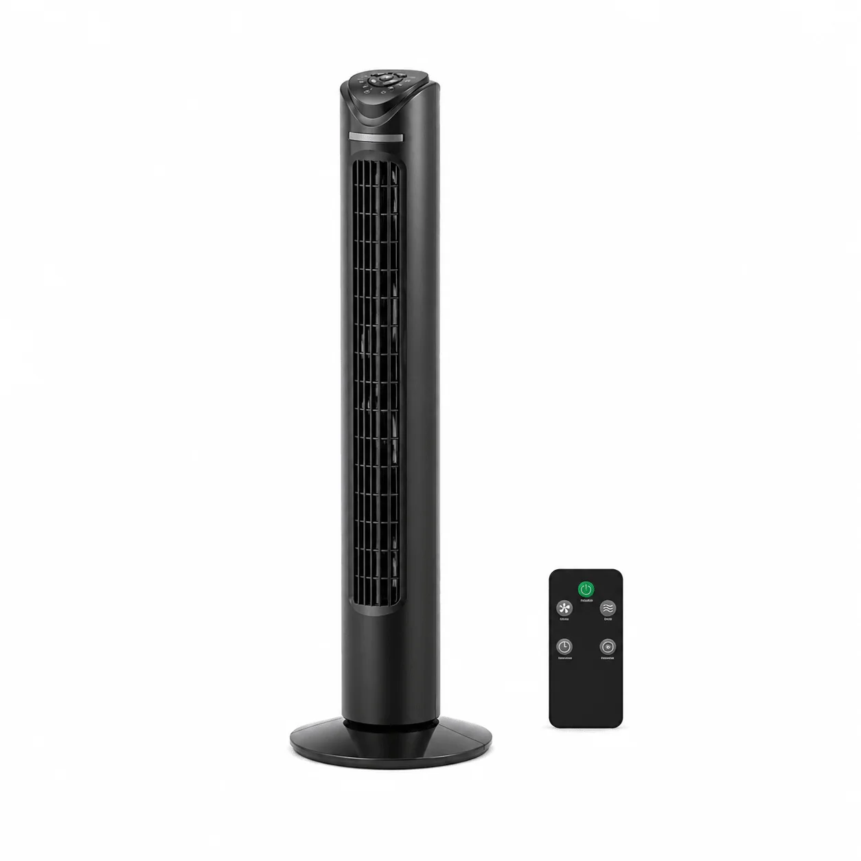 High-Performance 32 Oscillating Tower Fan with Remote – 3 Speeds Black Reusable
