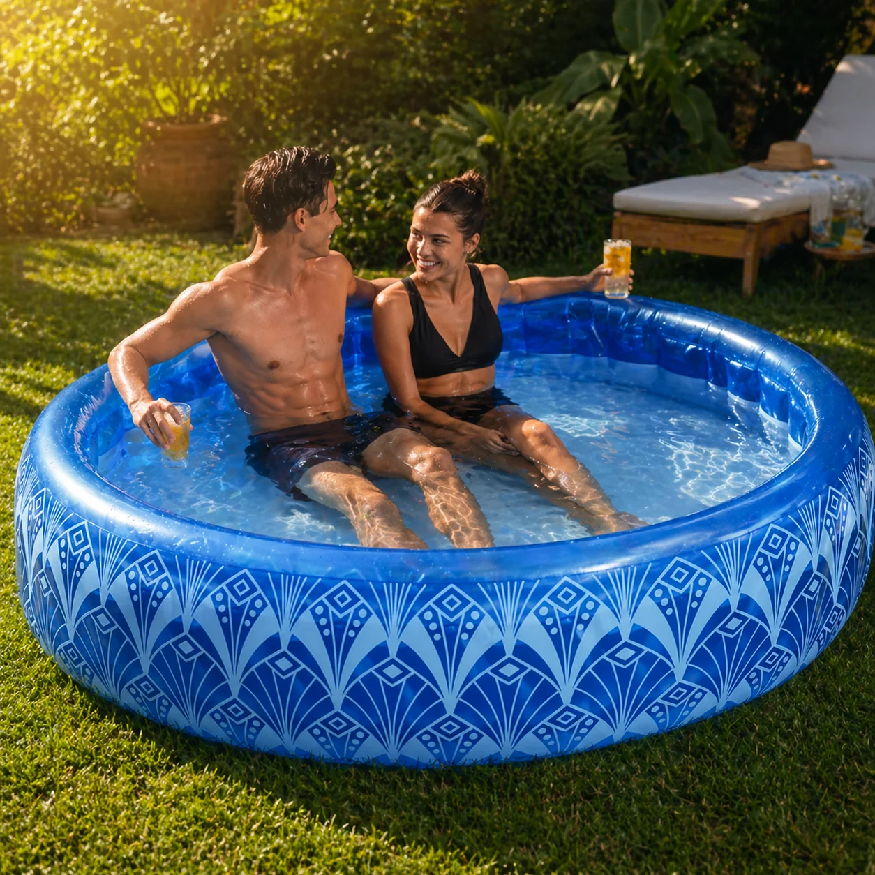 Healthy Inflatable Pool – Bohemian Design – 168 cm Smooth
