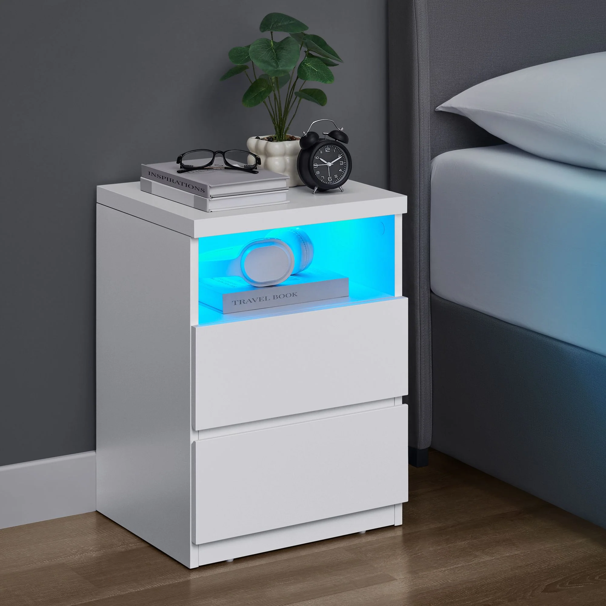 High-Performance VASAGLE VASAGLE Nightstand with Adjustable LED Light Certified