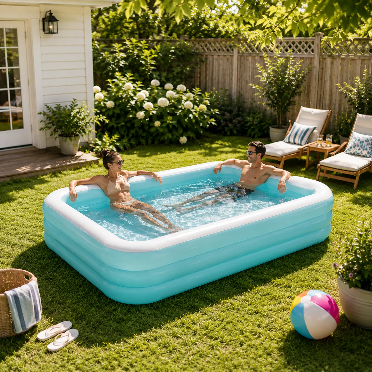 Comfortable Family Inflatable Pool 2 m x 1.46 m First-Class