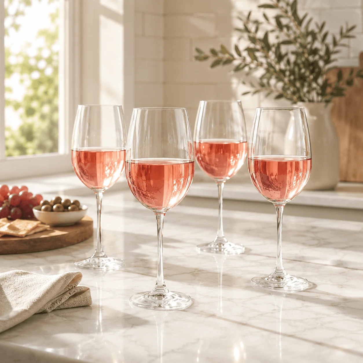 Trusted Piedmont Wide Stripe Rosé Wine Glasses – Set of 4 Minimalist
