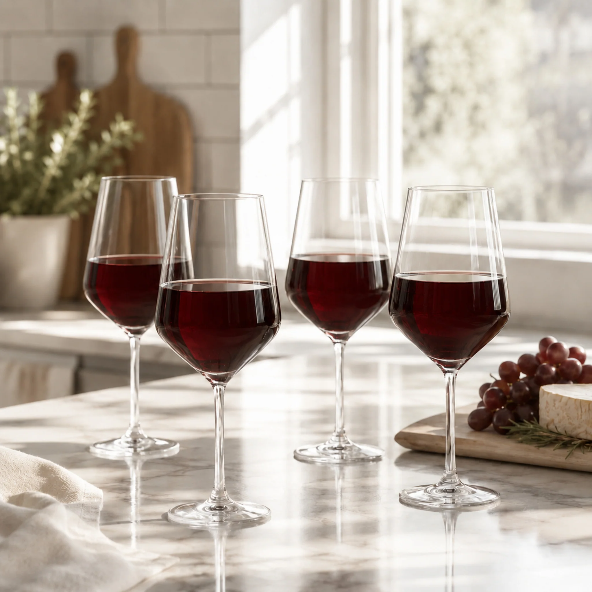 Convenient Piedmont Wide Stripe Red Wine Glasses – Set of 4 Fashionable