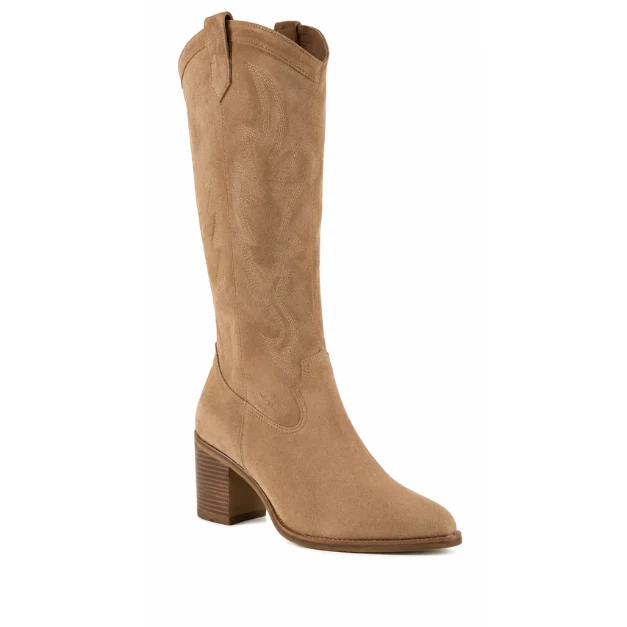 Organic Women's Faux Suede Tall Western Boots Recyclable