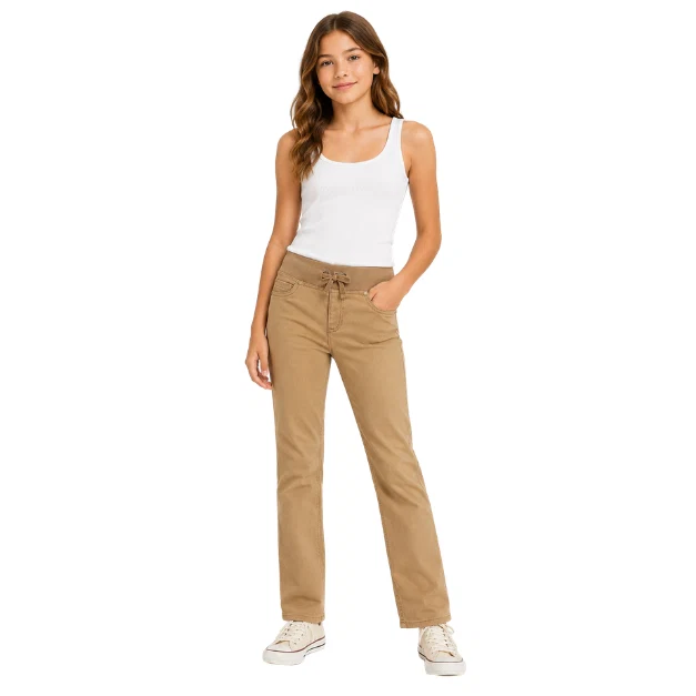Expertly Made Girls’ Twill Pull-On Jeggings Minimalist