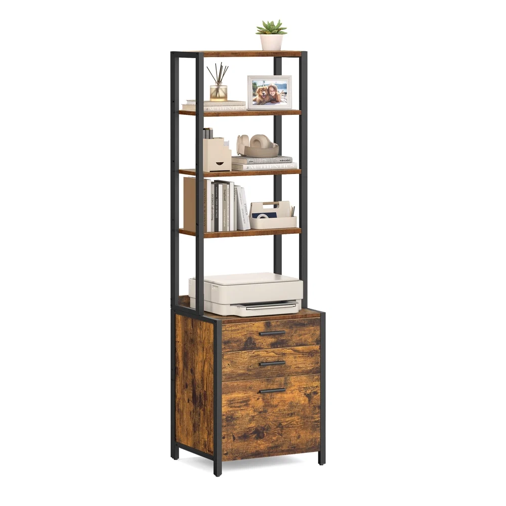 Quality VASAGLE File Cabinet with Height-Adjustable Open Shelves Soft