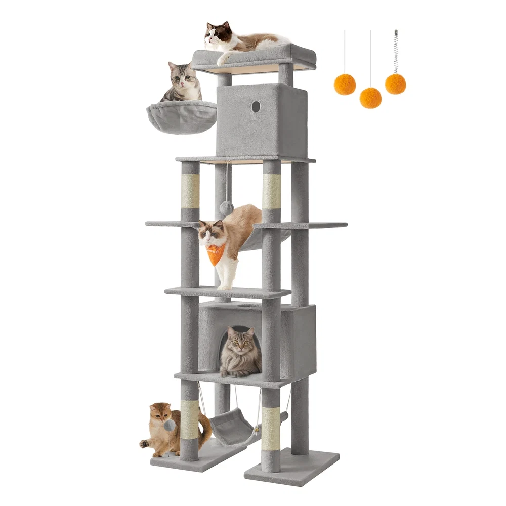 Next-Generation Feandrea 79.1 Inch Tall Cat Tree XXL Large Cat Tower High-End