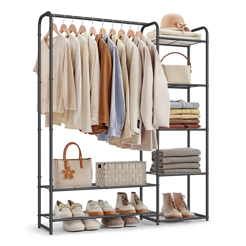 Reusable SONGMICS 44.1 Inch Large Portable Closet with Shelves Black Carefully Designed