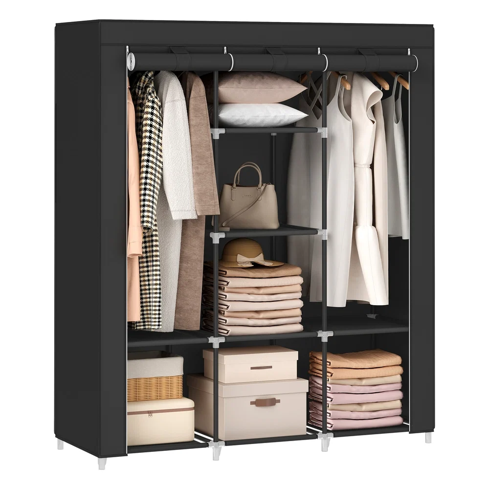 Consistent SONGMICS 51.2 Inch Large Capacity Wardrobe Closet Organizer with Fabric Cover Enhanced