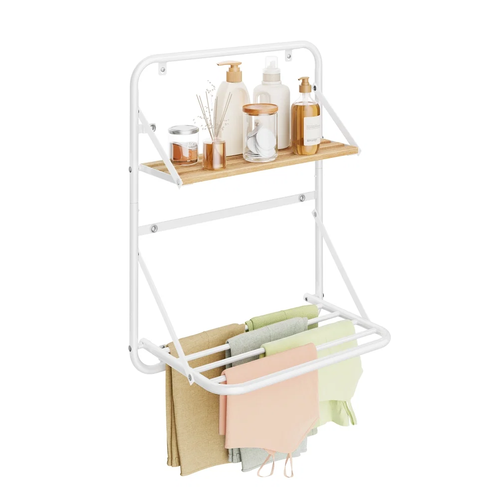 Soft SONGMICS Wall-Mounted Drying Rack Clothing Refined