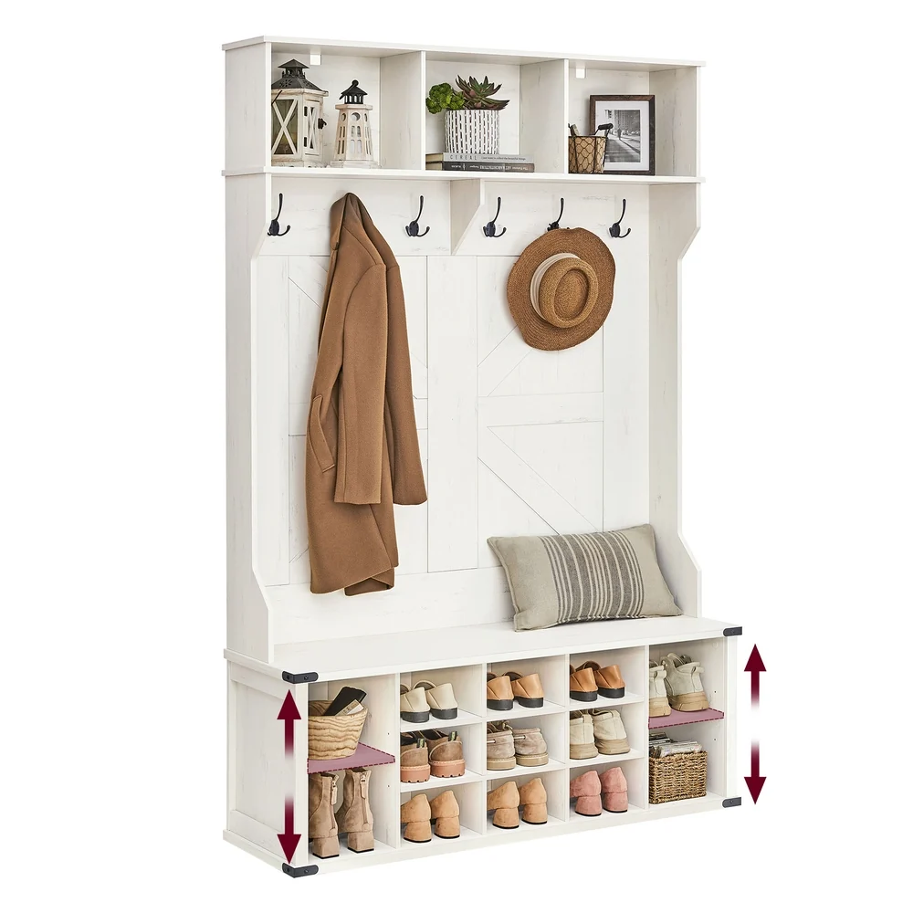 First-Class VASAGLE Liry Collection – Hall Tree with Bench and Shoe Storage Casual