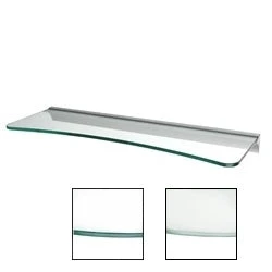 High-Quality 6 quot d x 24 quot w Concave Glass Shelf Pure