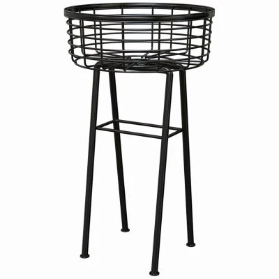 Verified WIRE BASKET PLANT STAND 20 quot BLK Official