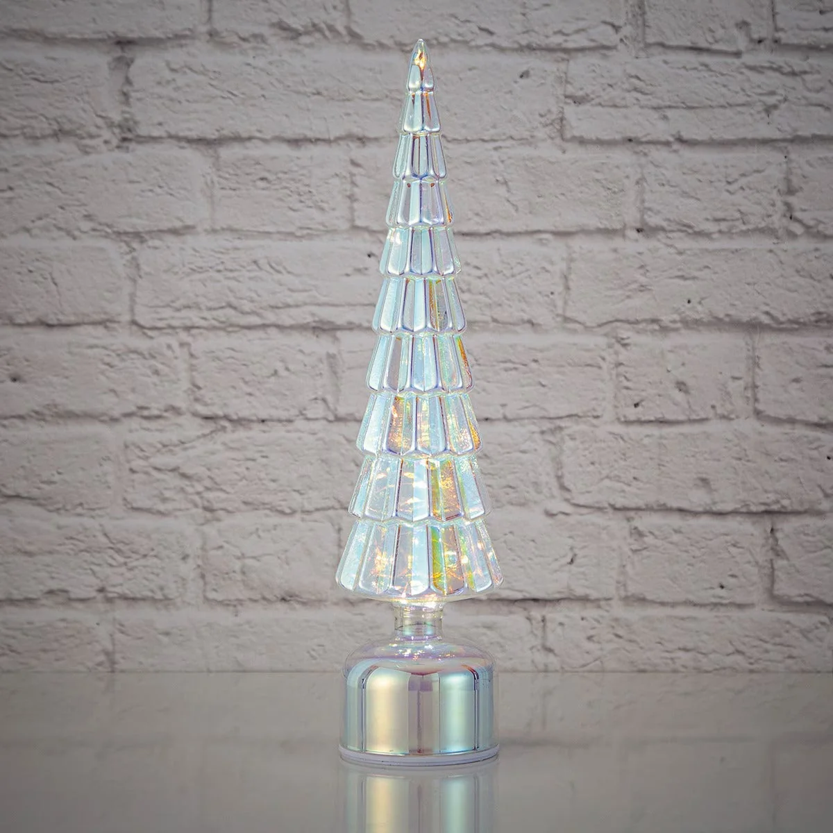 Functional CHRISTMAS GLASS TREE ORNAMENT LED PRISM N5BF Responsible