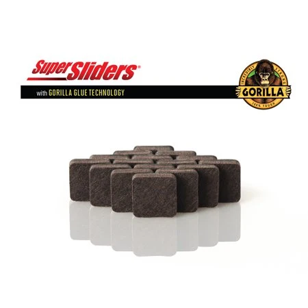 Flexible FELT SLIDER 1 quot SQ W GG BRWN 16PC Powerful