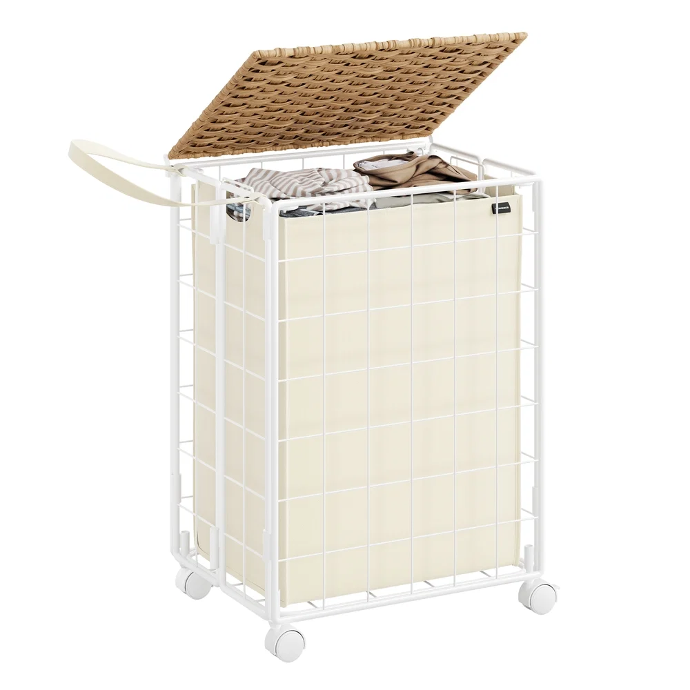 Official SONGMICS Iron-Made Laundry Sorter with Wheels Expertly Made
