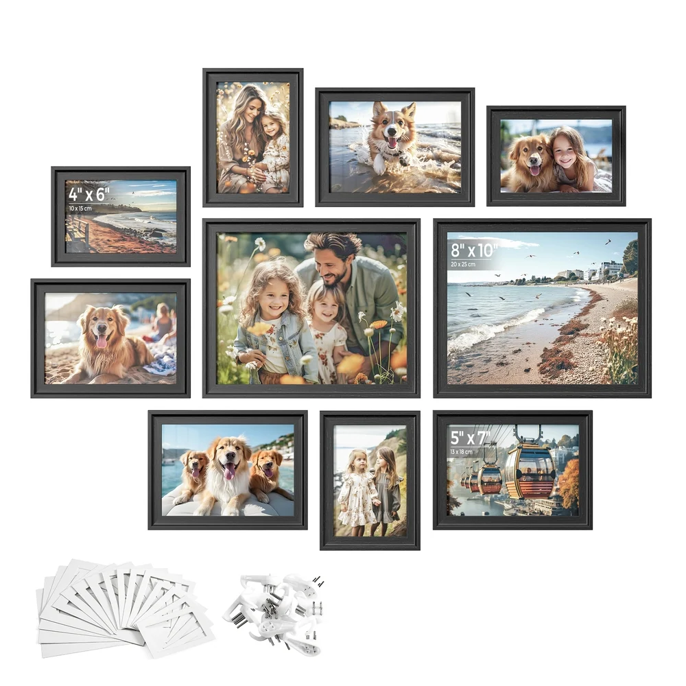 Unique SONGMICS Set of 10 Picture Frames with 16 Mats Expertly Made