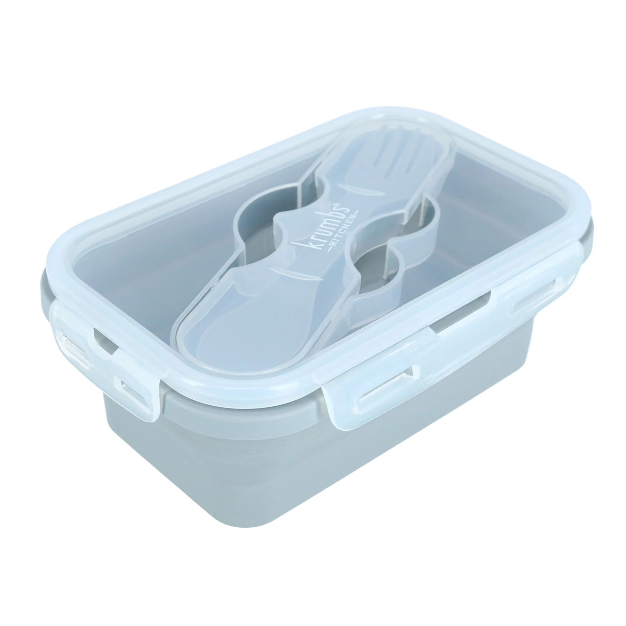 Authentic SILICONE LUNCH CONTAINER GRAY Reusable