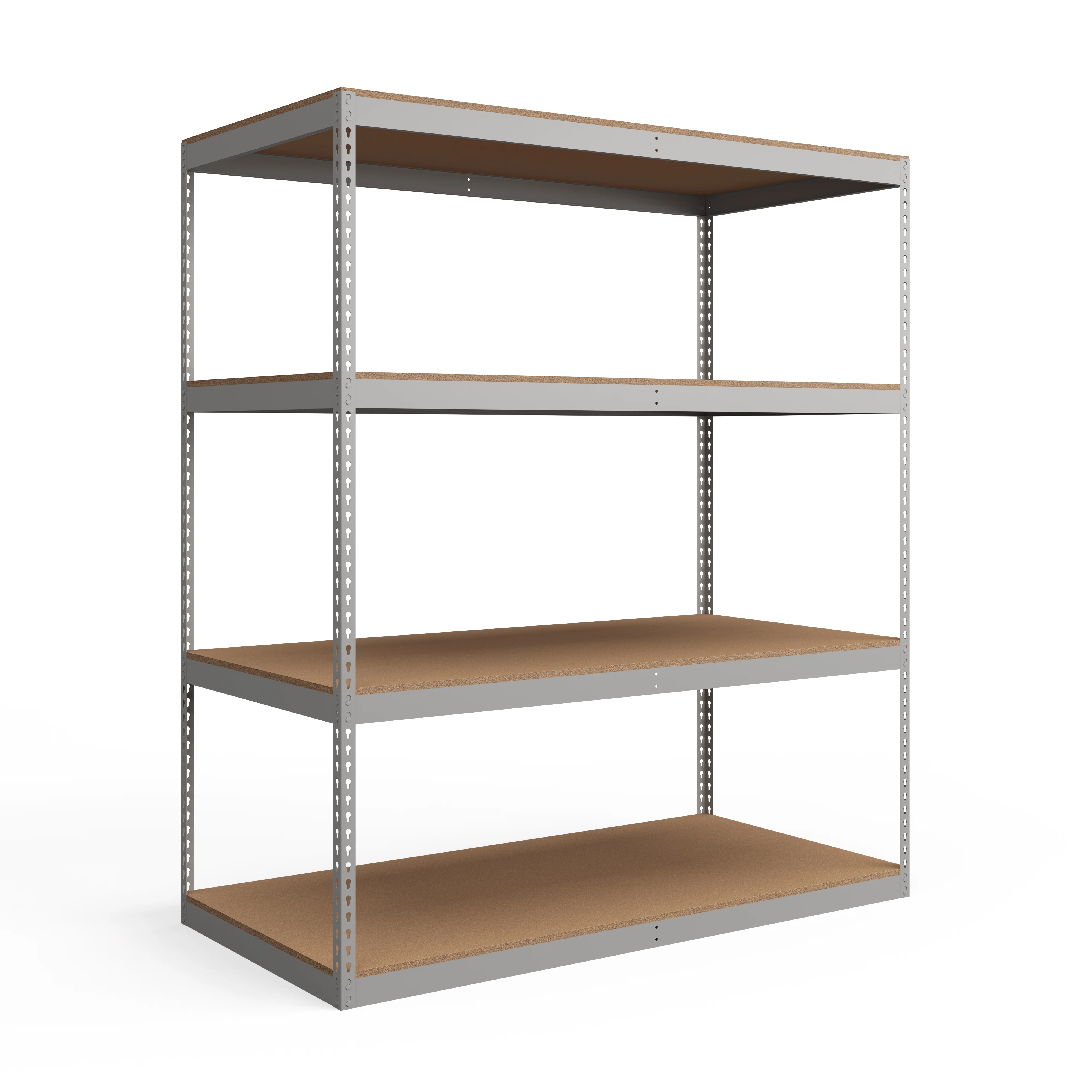 Natural Lyon 48 quot d 4-Shelf Heavy-Duty Boltless Shelving Starter Units – Gray Exclusive