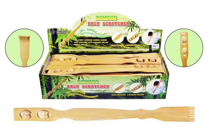 Healthy BAMBOO BACK SCRATCHER W ROLLERS Classic