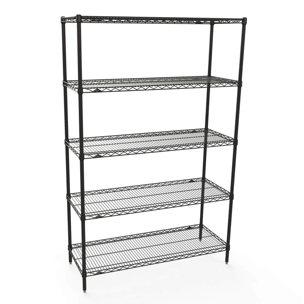 Verified 21 quot d x 36 quot w Metro Super Erecta 5-Shelf Wire Kits – Black Optimized