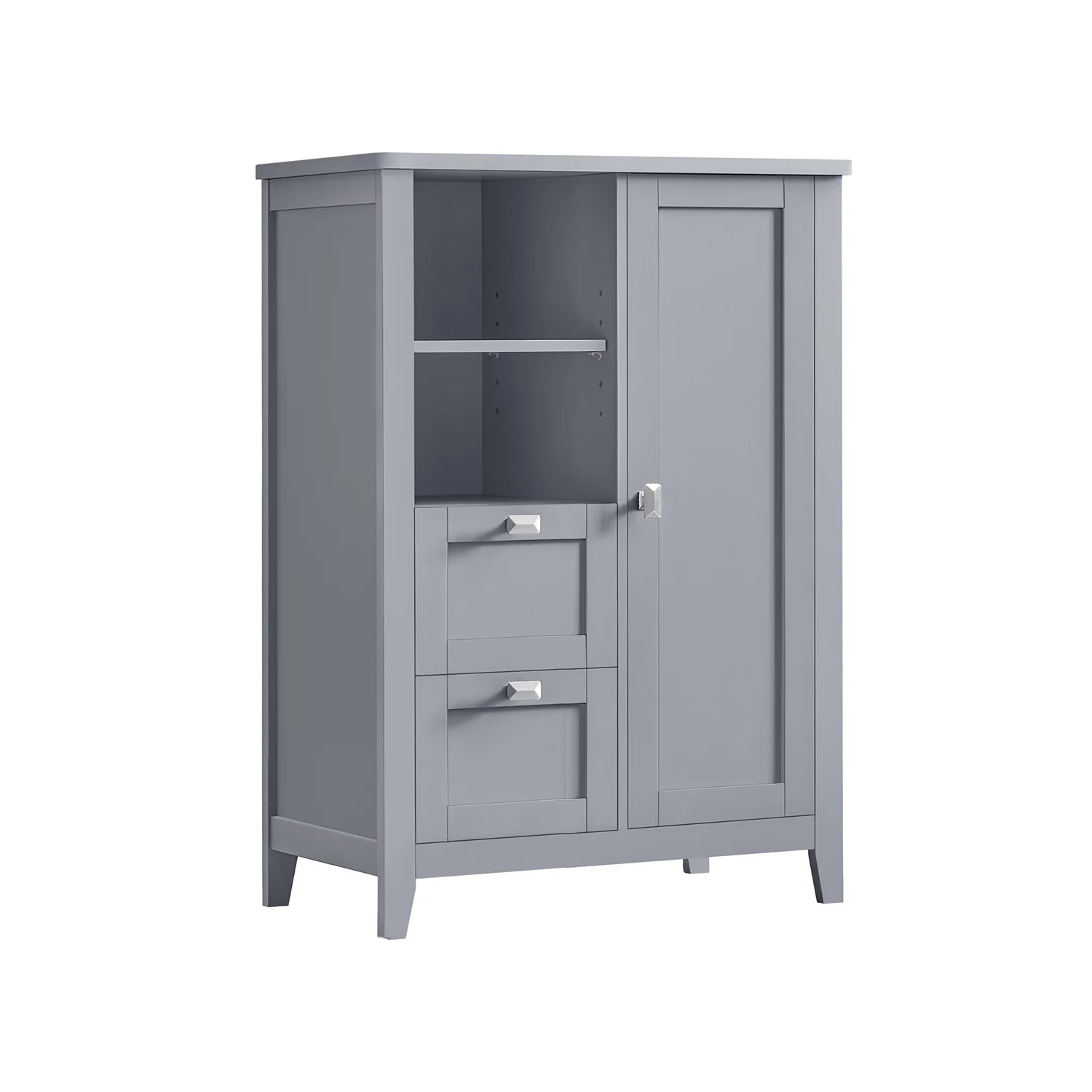 Crafted VASAGLE Bathroom Floor Storage Cabinet with Open Compartments and 2 Drawers Reliable