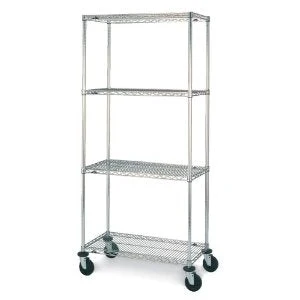 Organic Metro Super Erecta 4-Shelf Wire Shelving Carts Pure