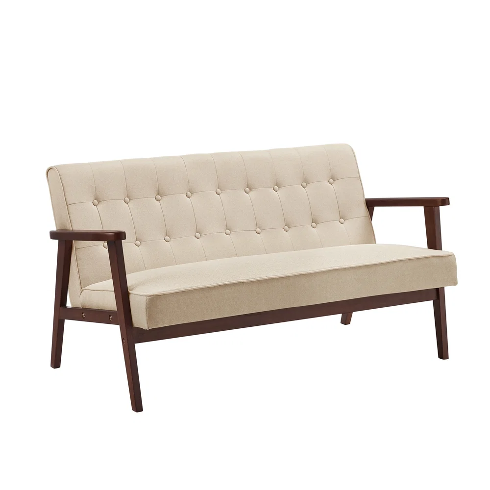 First-Class SONGMICS Loveseat Sofa with Solid Wood Armrests Original Design