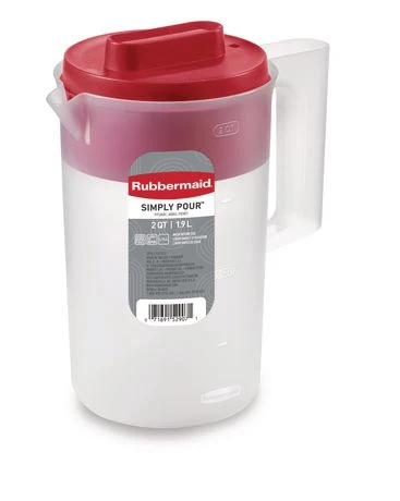 Efficient COVERED PITCHER 64OZ RED CLR Convenient