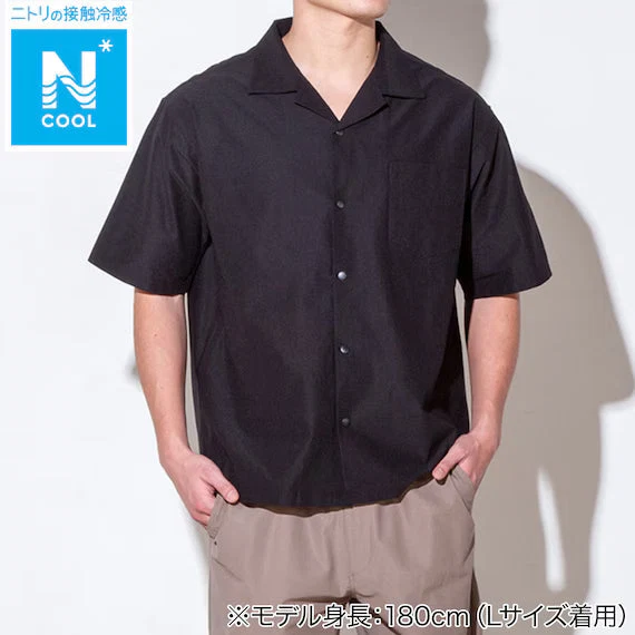 Fine Crafted MENS COOL CUT GEORGETTE SHORT SLEEVESHIRT NE BK LL Soft