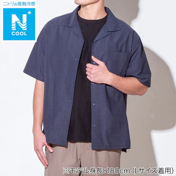 Contemporary MENS COOL CUT GEORGETTE SHORT SLEEVESHIRT NE BL L Convenient