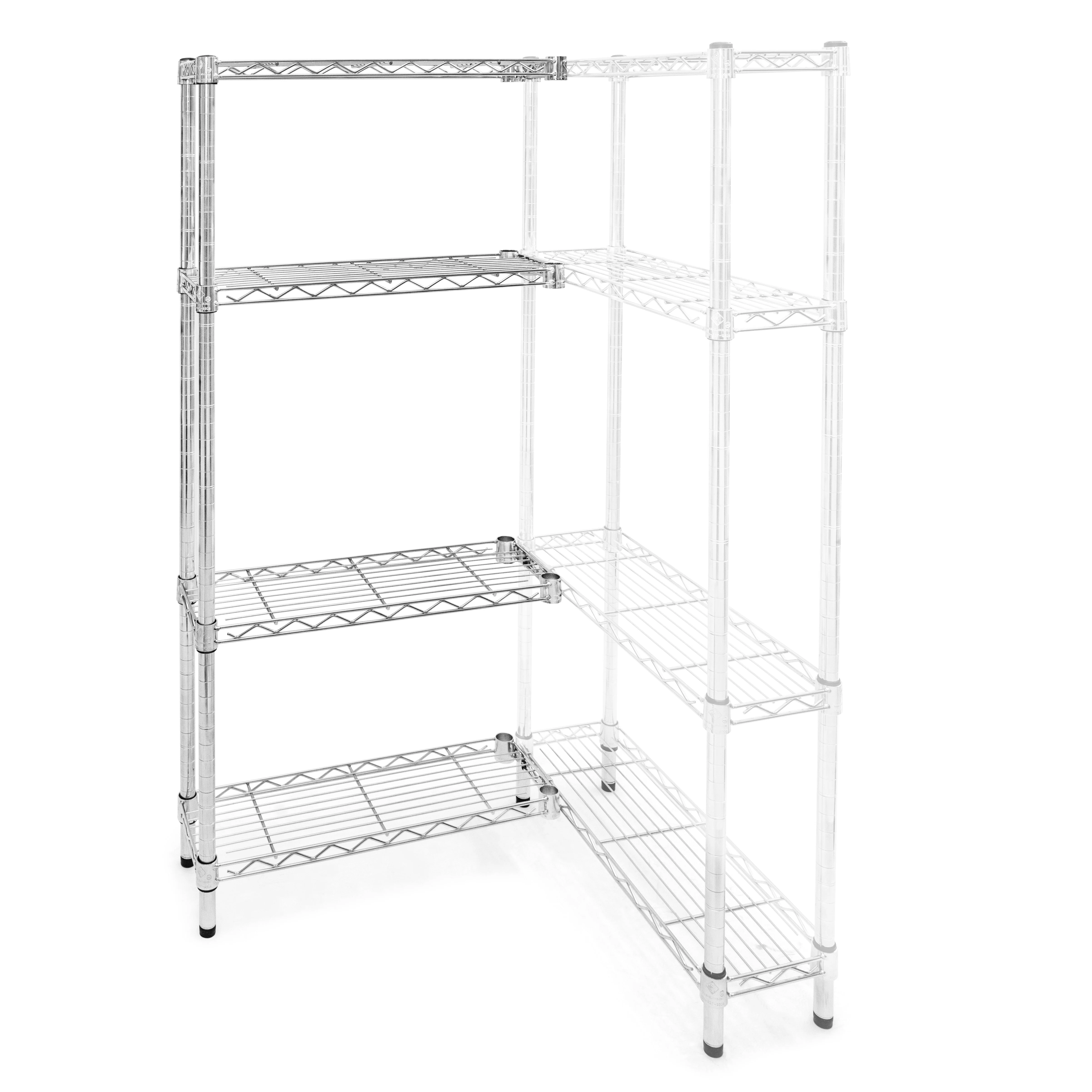 Sophisticated 8 quot d x 18 quot w Wire Shelving Add-On Units w 4 Shelves World-Class