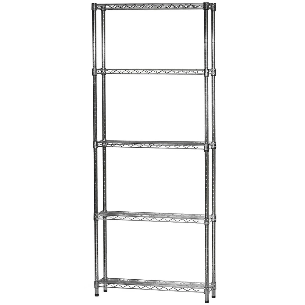 Elite 10 quot d x 24 quot w Chrome Wire Shelving w 5 Shelves Reliable