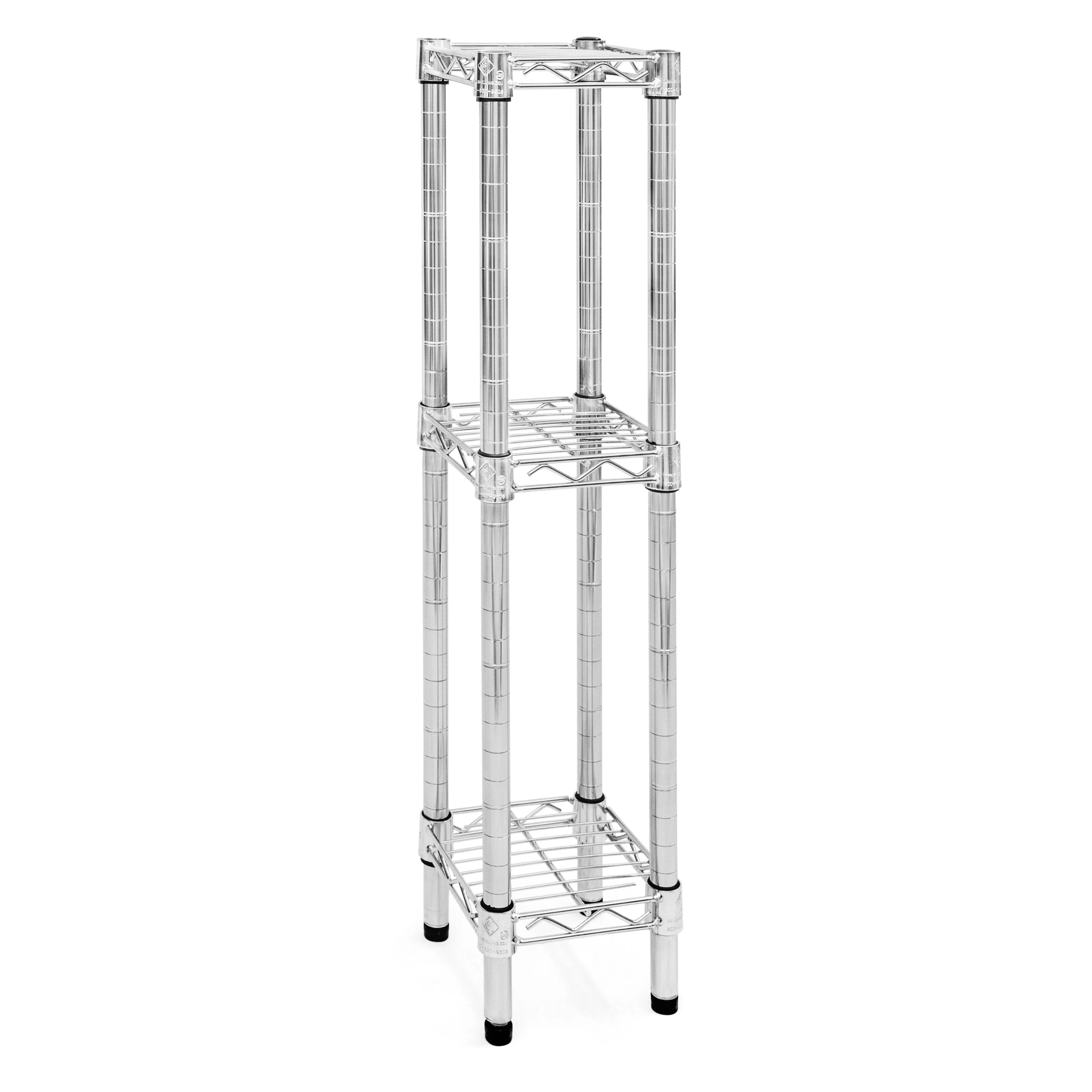 Verified 8 quot d x 34 quot h Chrome Wire Shelving w 3 Shelves Easy-to-Use