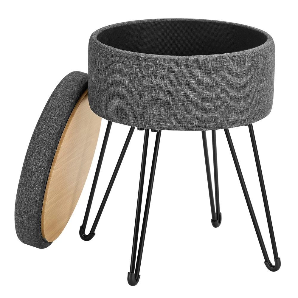 Original SONGMICS Round Storage Ottoman Relaxed